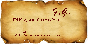 Fürjes Gusztáv névjegykártya